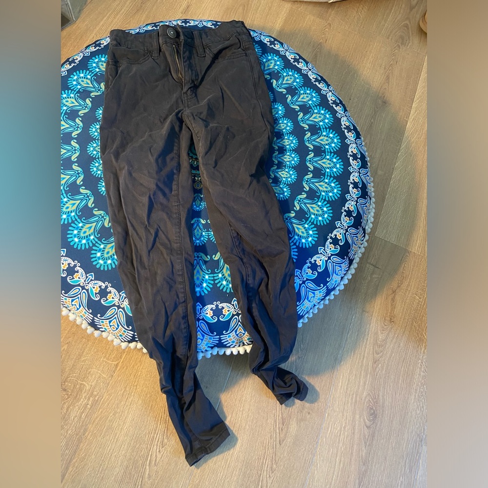 american eagle black suede jeans